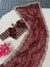 Manna Jk Pure Zimmy Choo Satin Party Wear Saree Suppliers in India